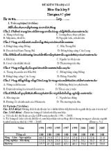 Đề 1 kiểm tra địa lí môn - Địa lí lớp 9 thời gian 45 phút